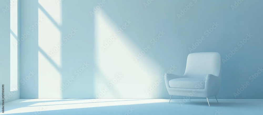 Aufkleber Bright airy room with soft light and empty space ideal for website backgrounds and creative text placement