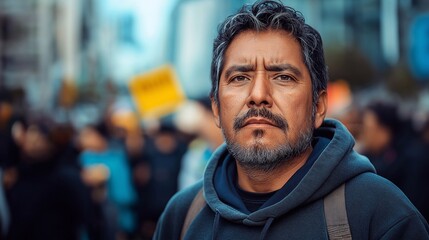 man at a rally, protest, choice and change, fight for rights
