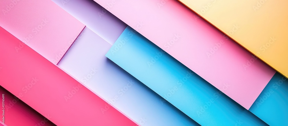 Aufkleber Vibrant close up of layered colorful pastel sheets with ample space for text placement or graphic design elements