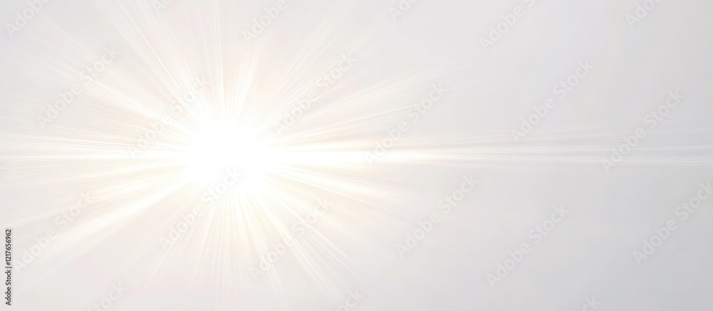 Aufkleber Radiant Centered Light Beam on Soft White Background Ideal for Text Overlay or Design Projects