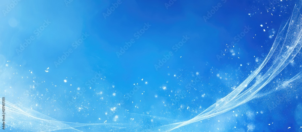 Poster Bright blue background with white sparkles and fireworks providing ample space for customizable text and design elements