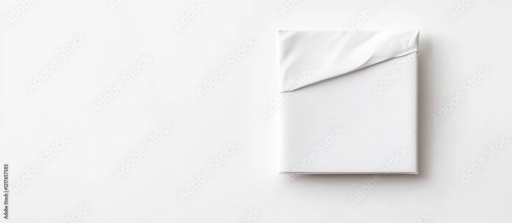 Poster Minimalist Blank Business Card with Folded Edge on White Background Ideal for Customization and Branding Purposes