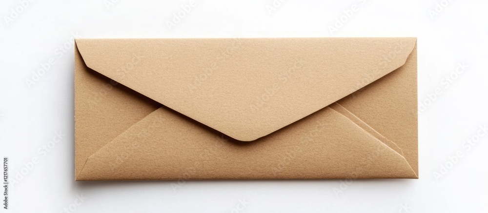 Aufkleber Neutral Envelope Isolated on White Background Ready for Personalization with Copy Space for Text or Design Elements