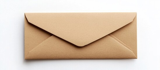 Neutral Envelope Isolated on White Background Ready for Personalization with Copy Space for Text or Design Elements