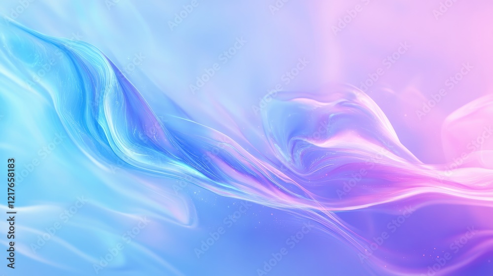 Poster colorful abstract motion backdrop with flowing blue and purple neon waves creating a dreamy and mode