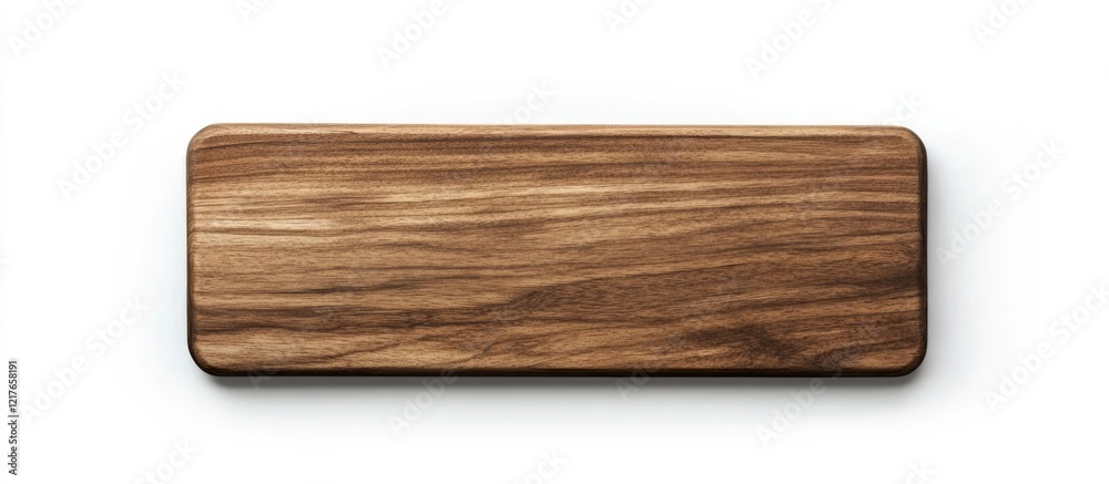 Aufkleber Wooden Signboard Isolated on White Background with Blank Space for Custom Text and Design Options for Various Applications