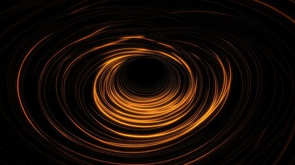 Swirling orange light patterns forming a vortex against a black background with Copy Space for text placement