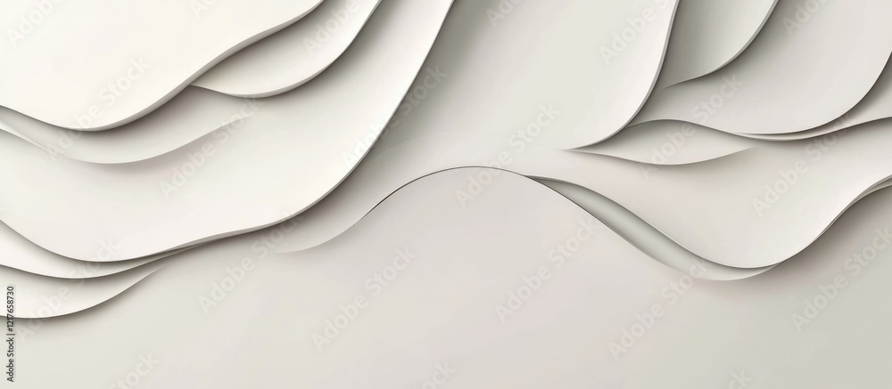 Aufkleber Abstract paper waves background with neutral tones and empty space for text in a professional brochure or advertising design template