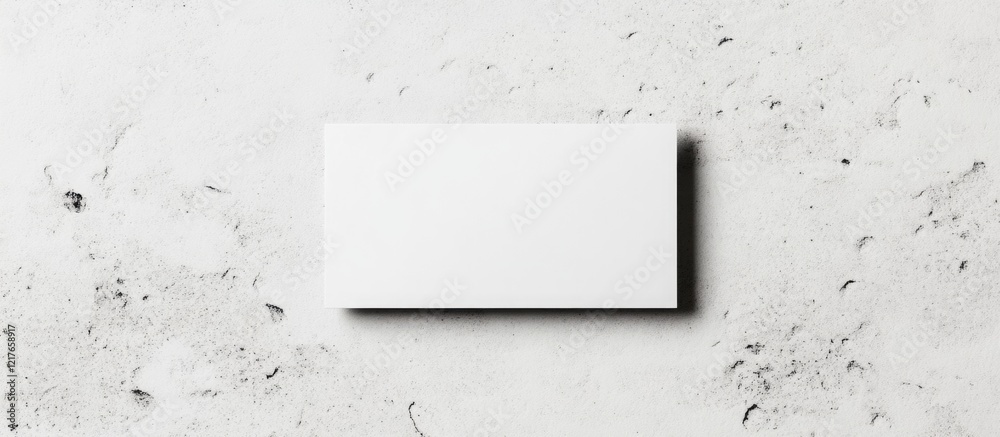 Aufkleber Blank Business Card Template on Minimalist White Background for Custom Text and Branding Display with Ample Copyspace