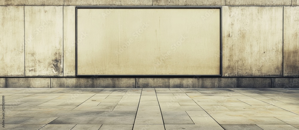 Poster Blank Billboard at Subway Station Entrance Ideal for Advertisement with Empty Copyspace for Text and Urban Background