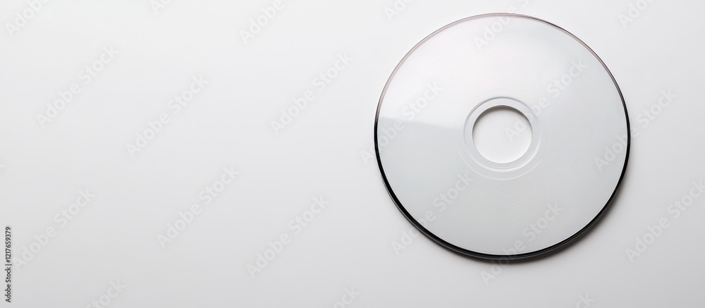 Aufkleber Blank DVD in white cardboard sleeve overhead view with ample copyspace for text and design elements on a minimalistic background