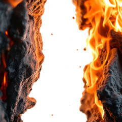 A Dichotomy of Fire and Stone, Contrasting Textures and Temperatures in Abstract Space