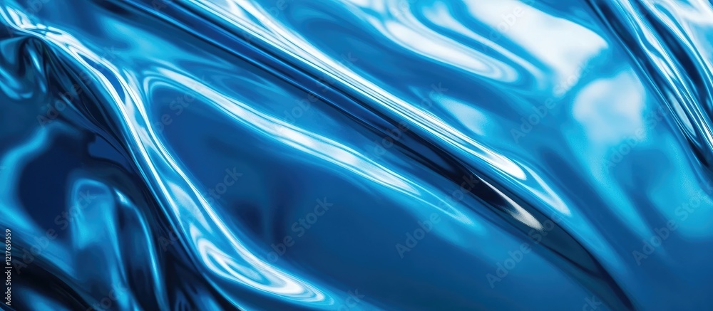 Poster shimmering bright blue metallic surface with smooth texture ideal for background or product placemen
