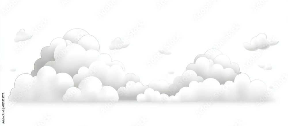 Aufkleber Cloudy White Sky Background with Soft Clouds Ideal for Text Overlay and Graphic Design Projects
