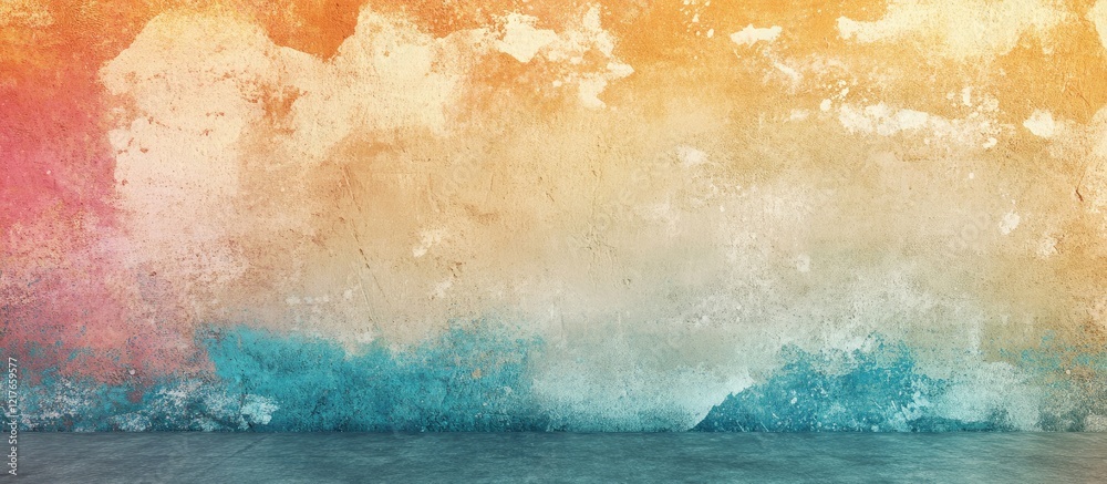 Poster Vibrant Textured Concrete Background with Gradient Colors and Spacious Area for Text or Graphic Elements