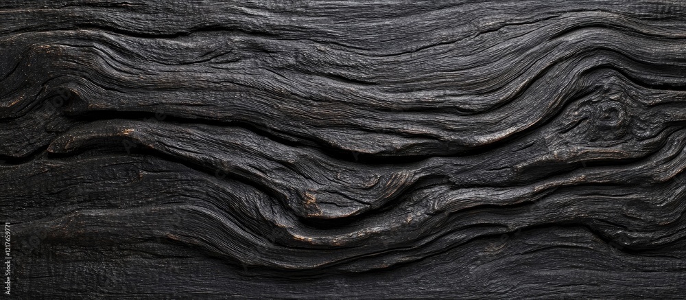 Poster Black Textured Wooden Background with Natural Grain for Design Use Featuring Ample Space for Text or Graphic Elements