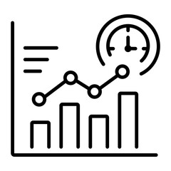 A linear icon of time analysis 