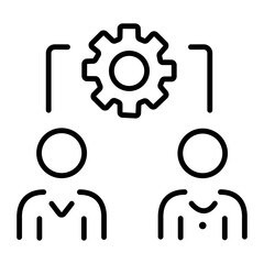 Team collaboration icon in linear style 