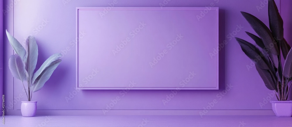 Poster purple background billboard template with empty space for advertising and promotional text in modern