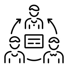 Teams members icon in line style 