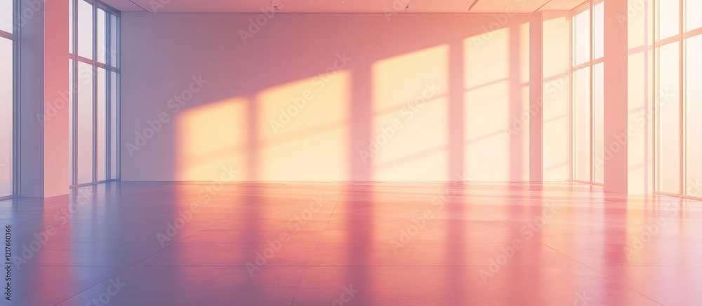 Poster modern conference room interior with ample natural light and copy space for design or text use