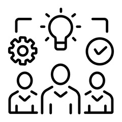 Team innovation icon in linear style 
