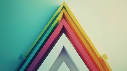 Rising colorful arrows in a vector design, business growth theme.