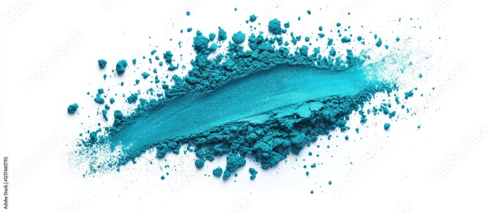 Aufkleber Vibrant turquoise and teal paint splashes on a white background with ample empty space for text or design elements
