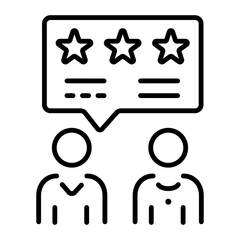 A line style icon of employee feedback 