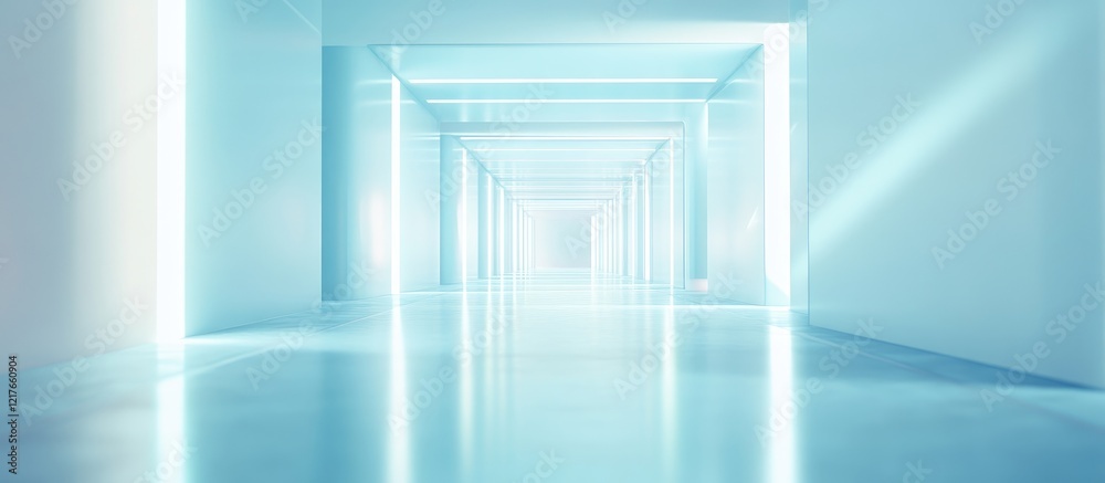 Aufkleber Modern bright hospital corridor with clean lines and ample empty space ideal for text or graphics in a healthcare setting