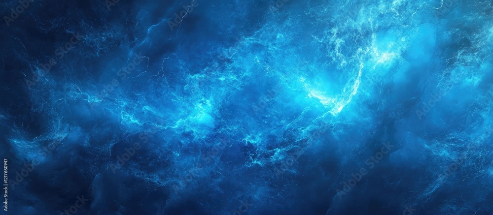Poster vibrant blue stormy sky with electric lightning showcasing dramatic cloud patterns and ample space f