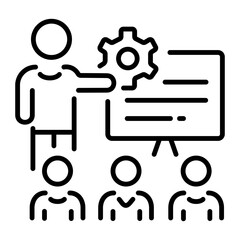 Resource training icon in linear style 