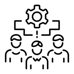 A line style icon of task delegation