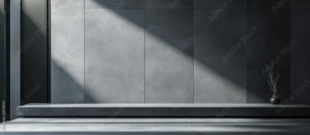 Poster modern concrete wall with minimalist decor and ample blank space for advertising or text placement i