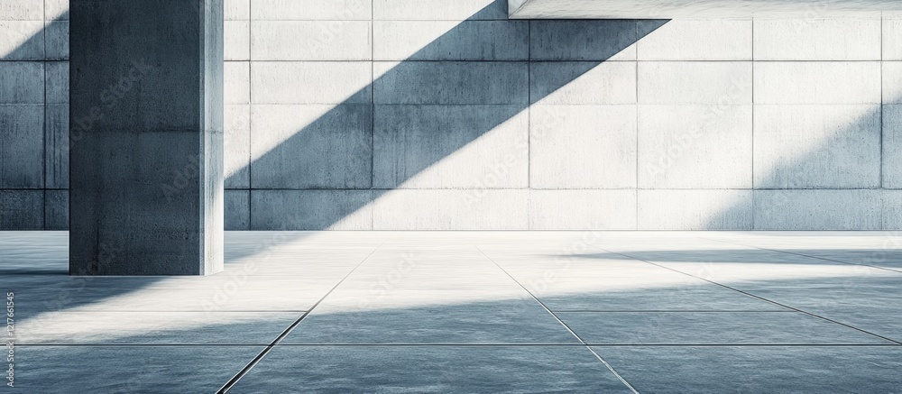 Aufkleber Minimalist Empty Billboard Mockup for Creative Advertising with Space for Custom Text and Shadows on Concrete Wall