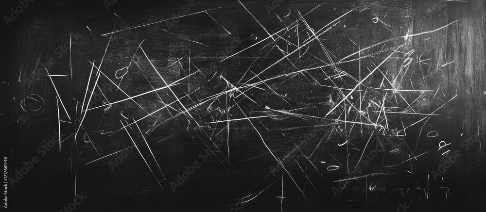 Poster blackboard texture with chalk traces and scratches providing empty copyspace for educational or prom