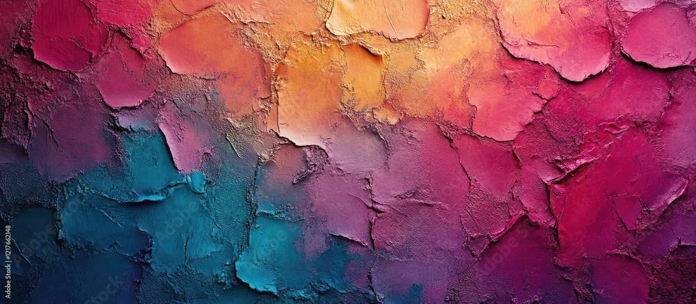 Aufkleber Vibrant Abstract Textured Wallpaper with Colorful Layers and Copy Space for Creative Design or Text Elements