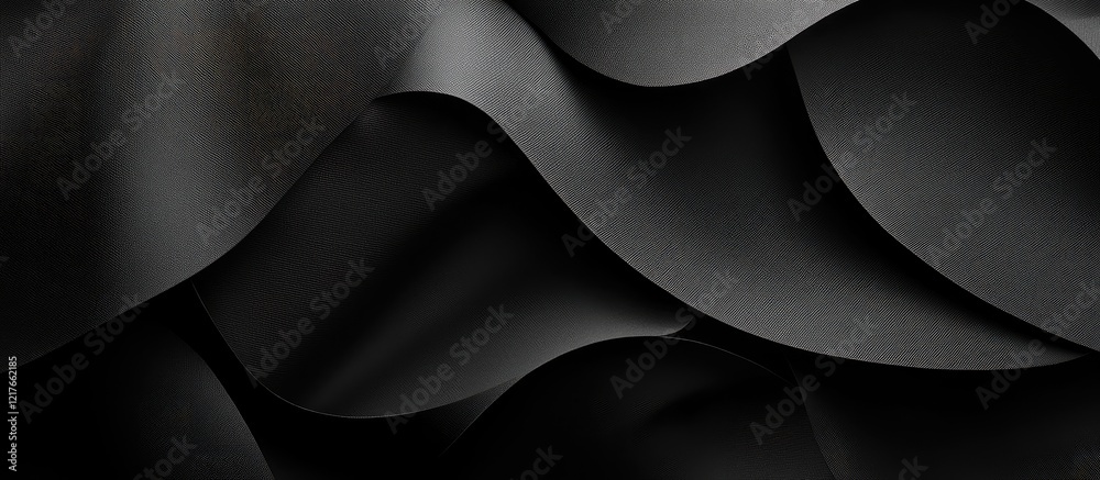 Aufkleber Elegant Black Textured Background Featuring Flowing Curves and Deep Shadows Ideal for Graphic Design and Text Overlay Solutions