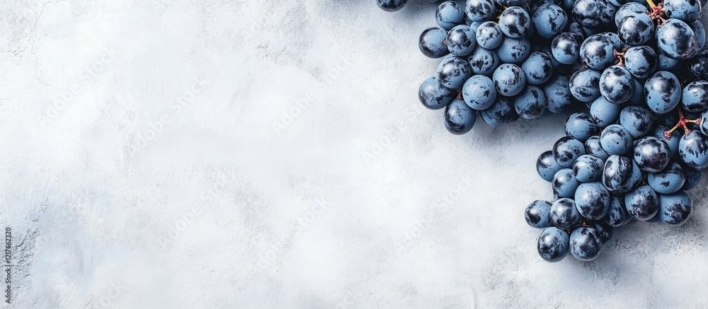 Aufkleber blue grapes on a light background showcasing freshness and flavor with ample copyspace for text idea