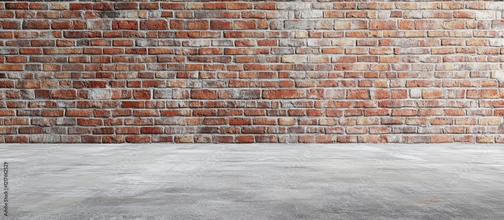 Poster minimalist office interior with a bright atmosphere showcasing a textured brick wall and ample copy 