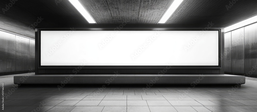Aufkleber Blank Billboard Advertisement Display in Urban Environment with Empty Space for Custom Text or Promotional Material