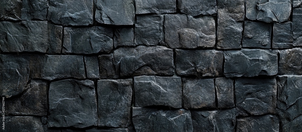 Poster Dark stone wall texture suitable for mockup overlay featuring ample copyspace for text or graphic designs. Perfect for creative projects.