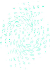 An abstract transparent psychedelic wavy spiral shape design element overlay.