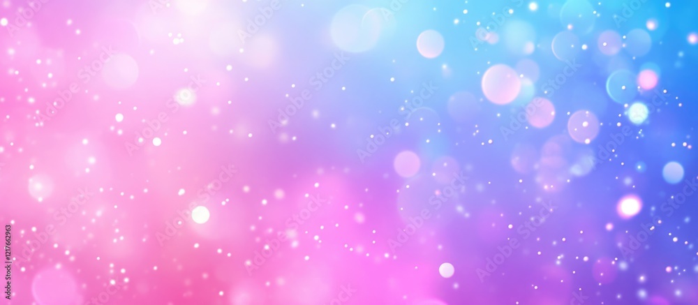 Poster Vibrant Abstract Blue and Pink Light Background with Colorful Bokeh Effect Ideal for Design and Promotional Uses Featuring Empty Text Space