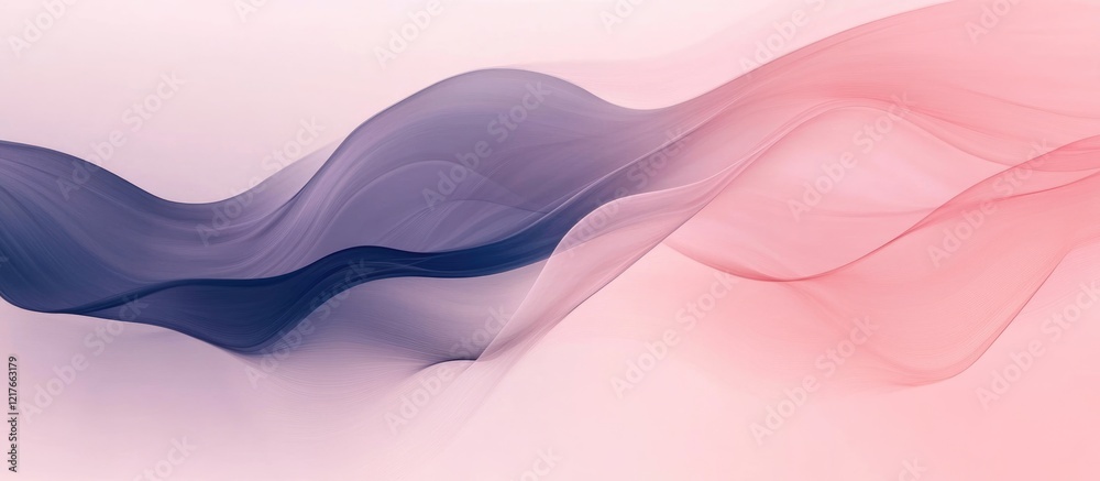Aufkleber Blush Pink and Navy Abstract Background with Flowing Waves Ideal for Elegant Poster and Copyspace for Text Insert