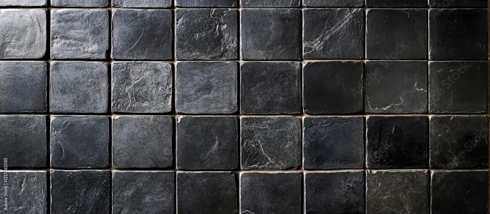 Aufkleber Black Tiles in a Grid Pattern with Empty Copyspace for Text Ideal for Backgrounds or Design Projects