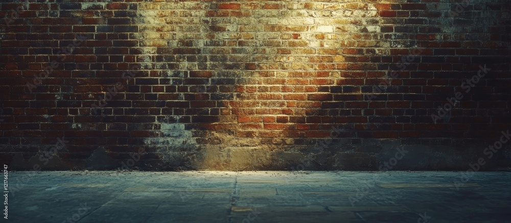 Aufkleber Grunge brick wall texture with empty copy space for text ideal for background and display purposes in creative projects.