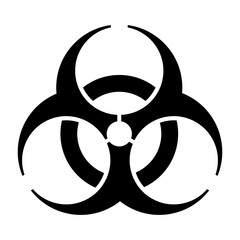  Biohazard symbol on white background. Suitable for design related to safety, warnings, hazardous materials, science or medical theme for graphic and digital projects.Vector illustration.
