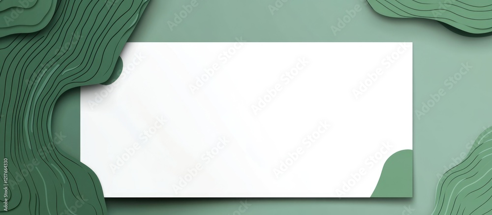 Poster elegant blank brochure mockup with copyspace for text on green layered background for marketing and 
