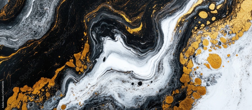 Poster elegant black white and gold abstract marble background with ample copyspace for text perfect for mo